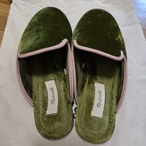 Madewell Green Velvet Women's Slippers